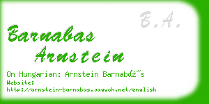 barnabas arnstein business card